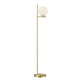 Lampada da terra piantana con luce a sfera in vetro opalino Khadz Promozione