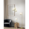 Lampadario a sospensione con 3 paralumi a sfera in vetro bianco Lumat Offerta