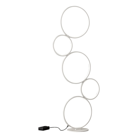 Piantana LED moderna design a 5 cerchi con luce dimmerabile Nural Promozione