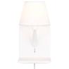 Applique da parete con ricarica wireless USB e paralume in tessuto Myrik Offerta