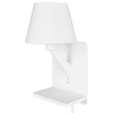 Applique da parete con ricarica wireless USB e paralume in tessuto Myrik Saldi
