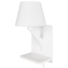 Applique da parete con ricarica wireless USB e paralume in tessuto Myrik Saldi