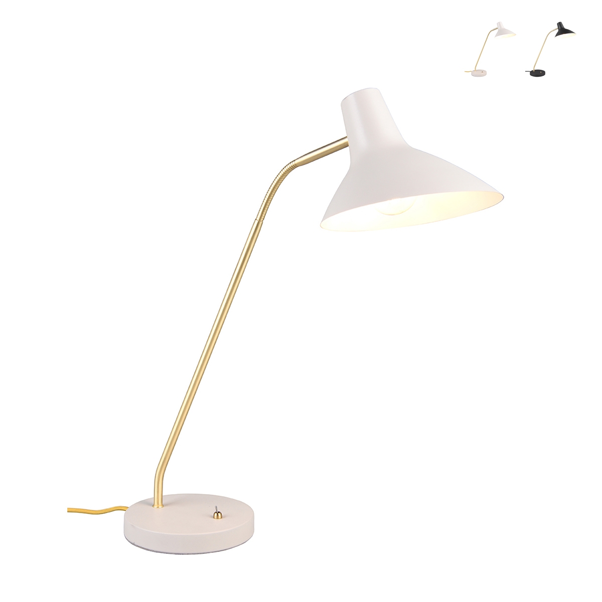 Lampada elegante da tavolo scrivania regolabile in metallo dorato Jarak Promozione