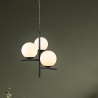 Lampada a sospensione moderna con 3 luci a sfera in vetro bianco Lumoa Vendita