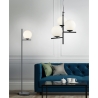 Lampada a sospensione moderna con 3 luci a sfera in vetro bianco Lumoa Offerta