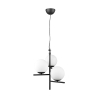Lampada a sospensione moderna con 3 luci a sfera in vetro bianco Lumoa Saldi