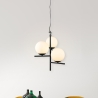 Lampada a sospensione moderna con 3 luci a sfera in vetro bianco Lumoa Sconti