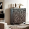 Madia da soggiorno credenza con 2 ante intarsiate in madreperla Evan Promozione