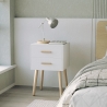 Comodino in legno stile nordico per camera da letto bianco nero Corallo Offerta