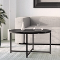 Tavolino da caffè salotto rotondo 80cm con piano effetto marmo Granato Saldi