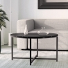 Tavolino da caffè salotto rotondo 80cm con piano effetto marmo Granato Saldi