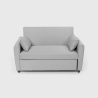 Divano letto 2 posti estraibile design moderno in tessuto Porto Rico 