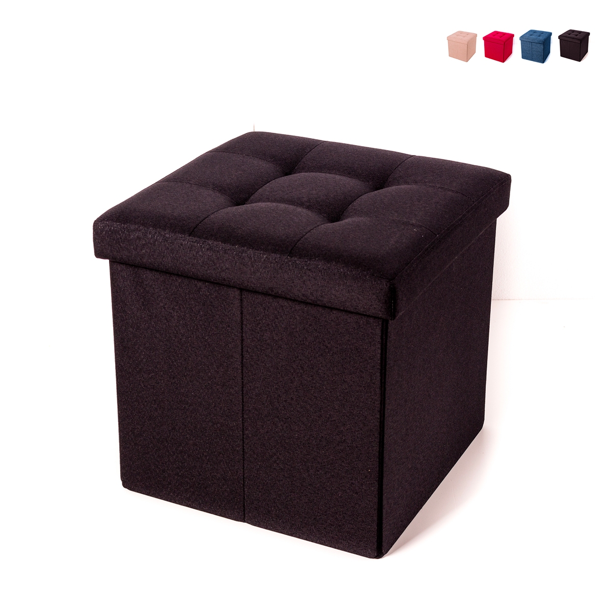 Pouf quadrato contenitore in tessuto da salotto 34x34cm Liberty Offerta Pouf quadrato contenitore in tessuto da salotto 34x34cm Liberty Offerta