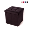 Pouf quadrato contenitore in tessuto da salotto 34x34cm Liberty Offerta