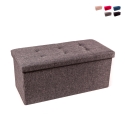 Pouf rettangolare 76x34cm contenitore da salotto in tessuto Nilo Promozione