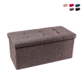 Pouf rettangolare 76x34cm contenitore da salotto in tessuto Nilo Promozione