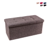 Pouf rettangolare 76x34cm contenitore da salotto in tessuto Nilo Promozione