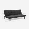 Divano Letto Design in tessuto 2 Posti per casa e ufficio Giada Dark Caratteristiche