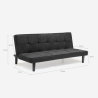 Divano Letto Design in tessuto 2 Posti per casa e ufficio Giada Dark Caratteristiche