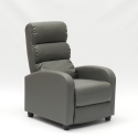Poltrona relax reclinabile con poggiapiedi in similpelle Alice 