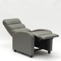 Poltrona relax reclinabile con poggiapiedi in similpelle Alice 