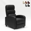 Poltrona relax reclinabile con poggiapiedi in similpelle Alice 