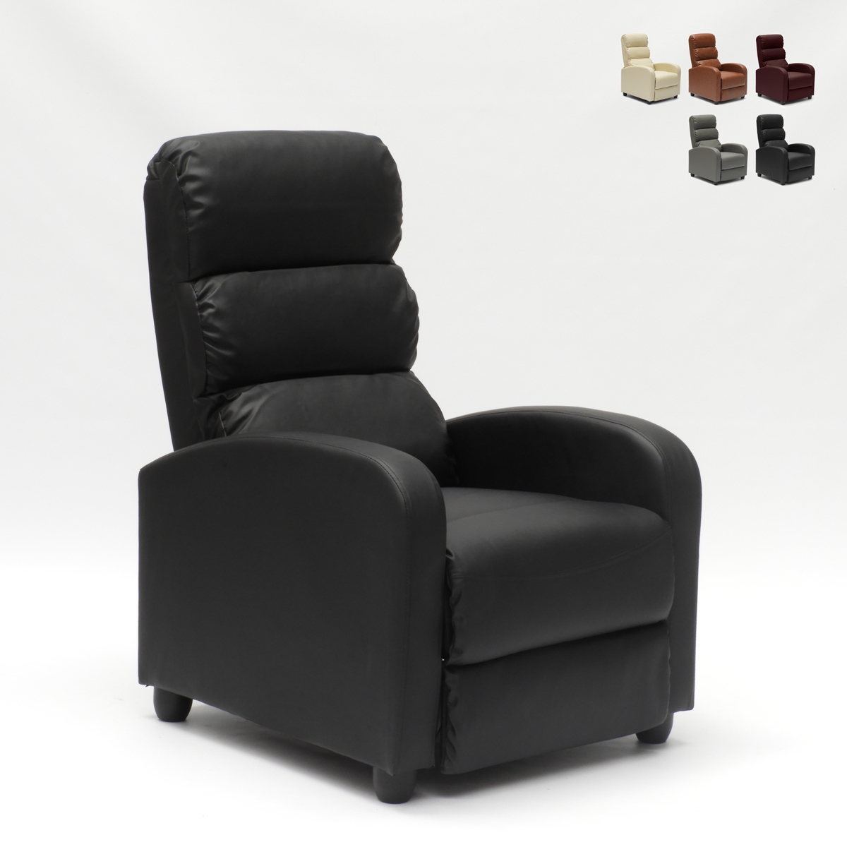 Poltrona relax reclinabile con poggiapiedi in similpelle Alice Poltrona relax reclinabile con poggiapiedi in similpelle Alice