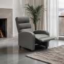 Poltrona relax reclinabile con poggiapiedi in similpelle Alice 
