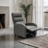 Poltrona relax reclinabile con poggiapiedi in similpelle Alice 