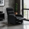 Poltrona relax reclinabile con poggiapiedi in similpelle Alice 