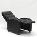 Poltrona relax reclinabile con poggiapiedi in similpelle Alice 