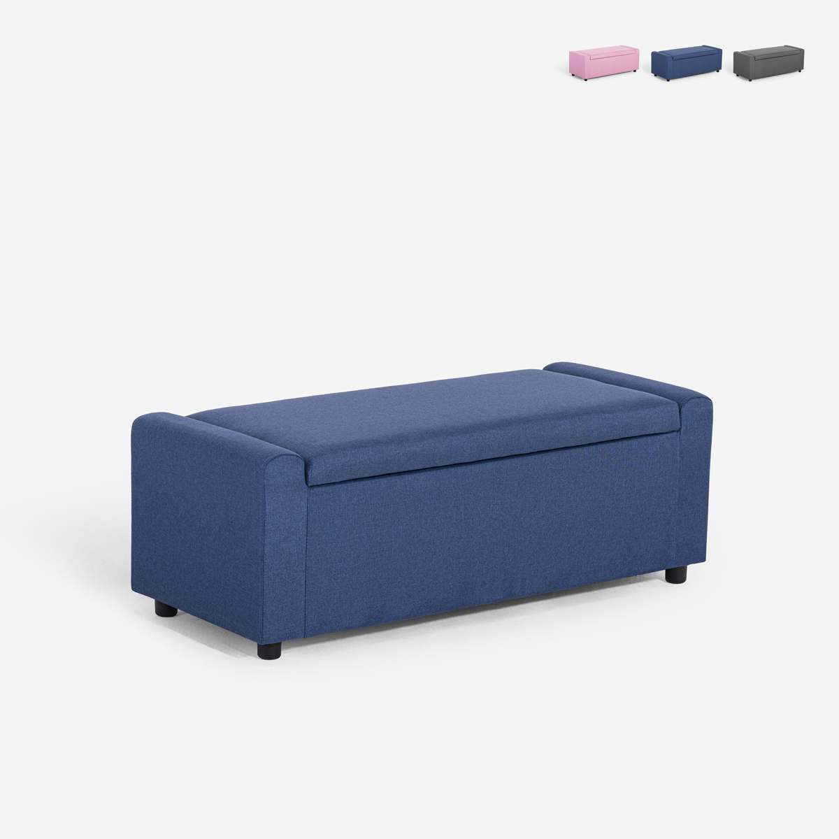 Panca contenitore in tessuto per camera da letto ingresso Merak Promozione
