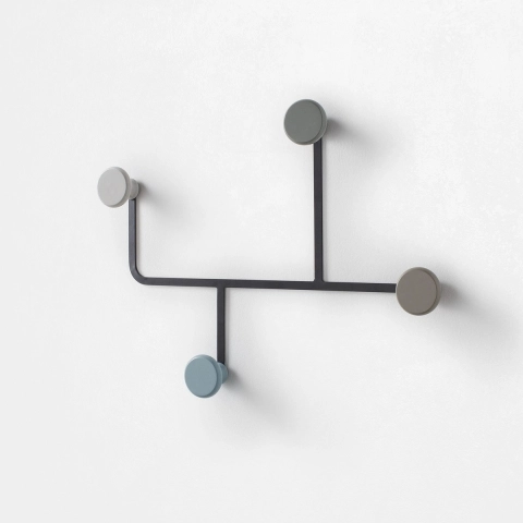 Appendiabiti da muro in metallo stile moderno con 4 ganci Hook Promozione