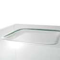 Tavolino in vetro curvato dal design moderno Compass Saldi