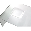 Tavolino in vetro curvato dal design moderno Compass Vendita
