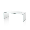Tavolino in vetro curvato dal design moderno Compass Promozione