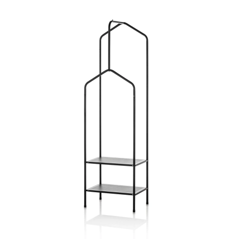 Stand appendiabiti in metallo nero design moderno e salvaspazio Caleb Promozione