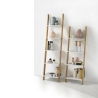 Libreria a scala in legno di bambù con 4 ripiani scaffali Memphis Offerta