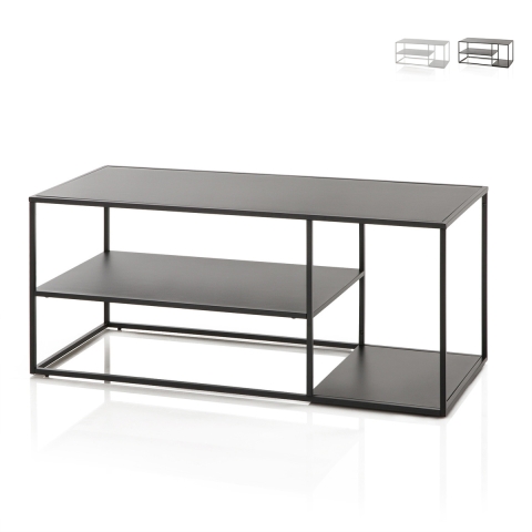 Tavolino da salotto in metallo design moderno 120x50cm Angie Promozione
