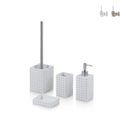 Set accessori da bagno design moderno in resina Dakar Promozione