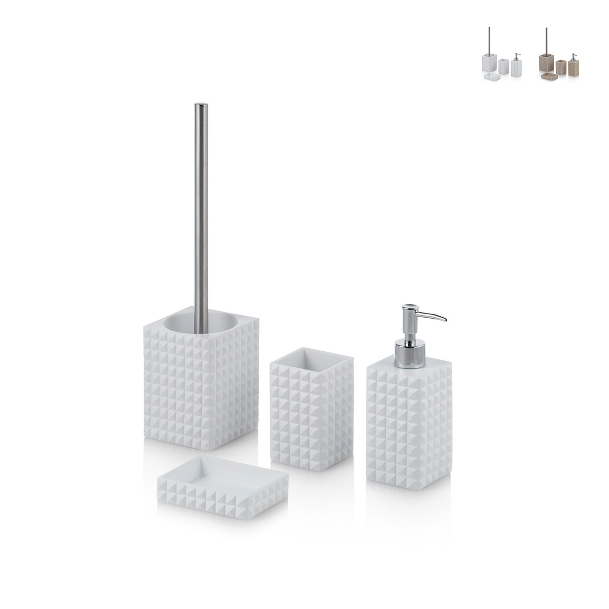 Set accessori da bagno design moderno in resina Dakar Promozione Set accessori da bagno design moderno in resina Dakar Promozione