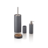Set accessori da bagno in resina bianco grigio e bambù Gaeta Offerta