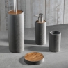 Set accessori da bagno in resina bianco grigio e bambù Gaeta Vendita