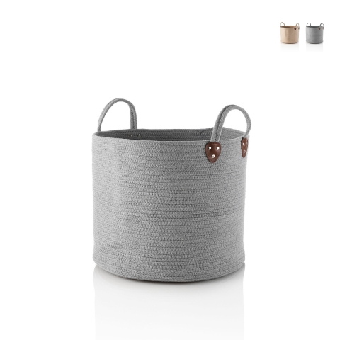 Cesto contenitore in tessuto cotone organizer con manici Giulio Promozione