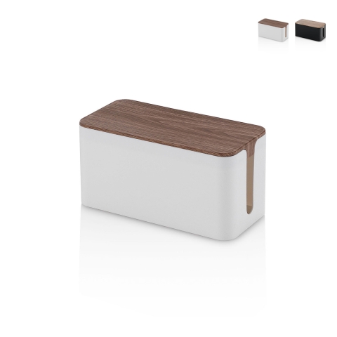 Scatola organizzacavi in ABS con coperchio effetto legno Earl Promozione
