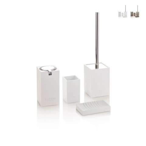 Set accessori bagno moderno in resina e ABS Doha Promozione