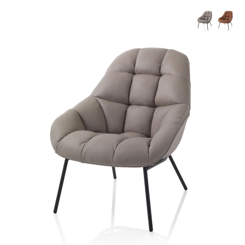 Sedia poltrona in similpelle imbottita design moderno Carla Promozione