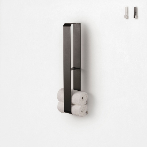 Porta salviette verticale da parete in metallo Jiro Promozione