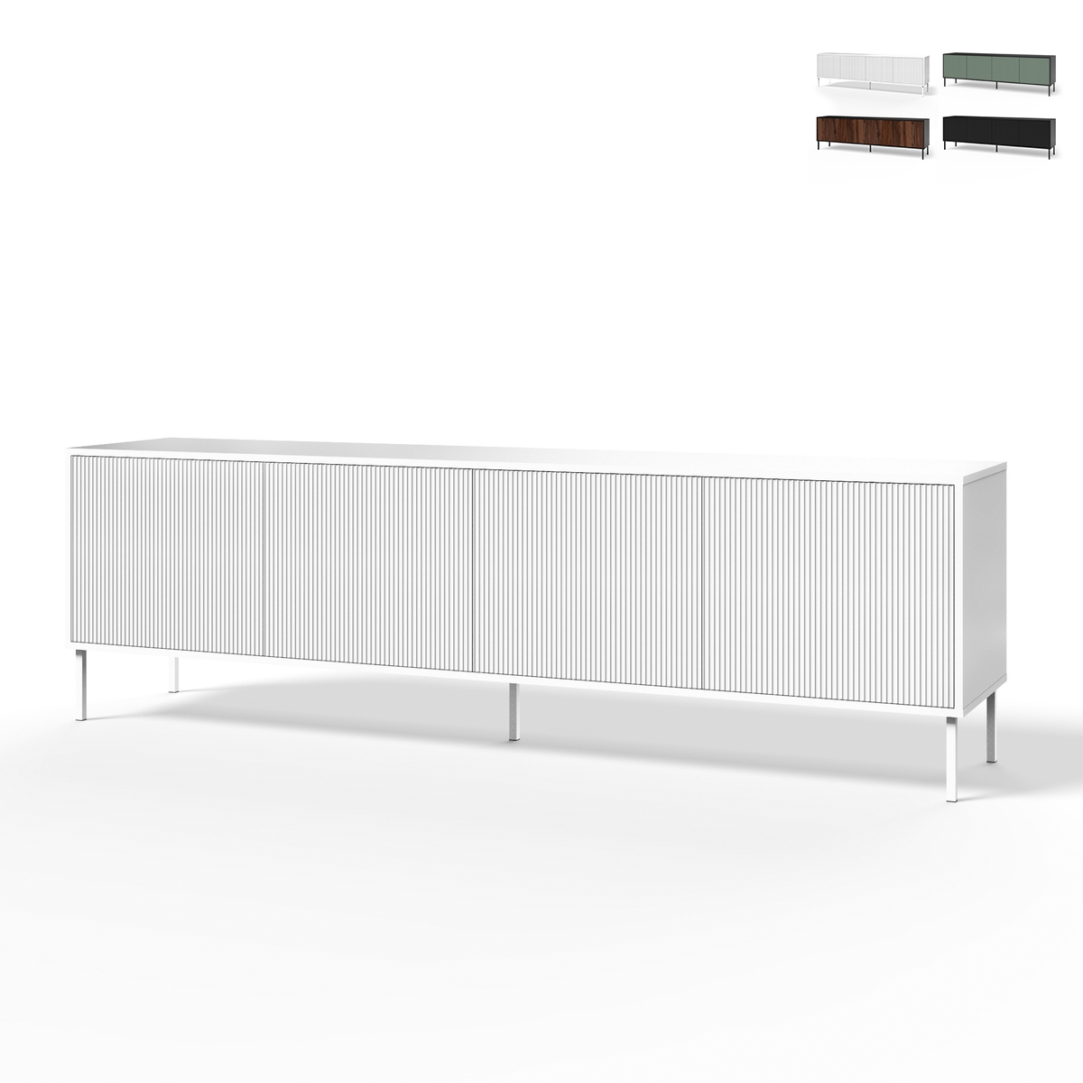 Credenza cucina moderna buffet 4 ante con gambe in metallo Budapest CA