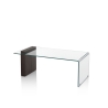 Tavolino da salotto in vetro curvato e legno 110x55x42cm Feng S Offerta